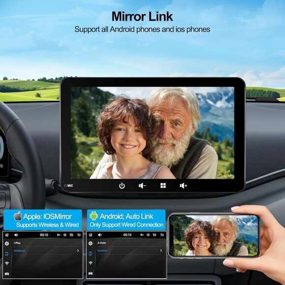 2024 Newest Wireless Apple Carplay & Android Auto, 7In HD Touchscreen Portable - Picture 8 of 11